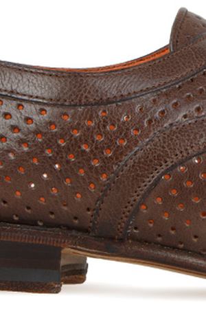 Кожаные туфли-дерби Santoni Santoni MCCR13027LA1GXPLT50-кор.перф купить с доставкой