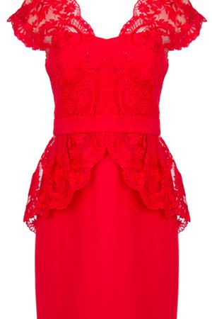 Платье с кружевной отделкой Marchesa Notte Notte by Marchesa 90G4705-красн купить с доставкой