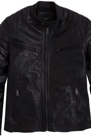 Блузон кожаный короткий на молнии в байкерском стиле Pepe Jeans 69281 купить с доставкой