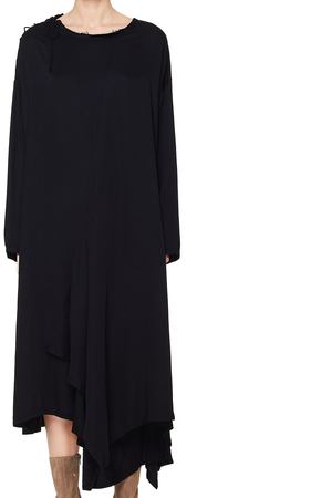 Черное платье со шнуровкой Yohji Yamamoto NV-D03-200/blk