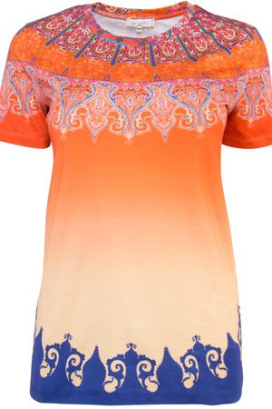 Хлопковая футболка с принтом ETRO ETRO 16565/9502 Оранжевый