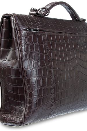 Портфель из кожи крокодила Bottega Veneta Bottega Veneta 113095 Коричневый