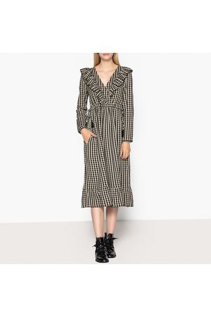 Платье длинное в клетку с длинными рукавами REGAL Leon & Harper 112222