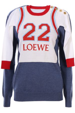 Шерстяной джемпер Loewe Loewe S3289020SM 5102 Белый, Красный, Синий
