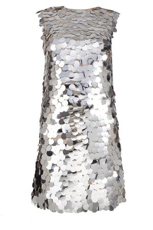 Платье с серебристыми пайетками Miu Miu 37560845
