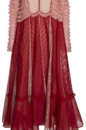 Хлопковое платье с кружевом Valentino 21054198