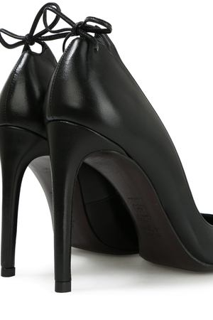 Кожаные туфли Stuart Weitzman Stuart Weitzman VL88058/лодочки/ шнурок/Черный вариант 3