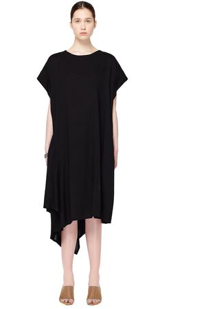 Асимметричное шерстяное платье Yohji Yamamoto NW-D02-200-1 купить с доставкой