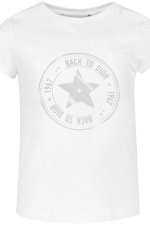 Белая футболка с принтом Dior Kids 111562592 купить с доставкой
