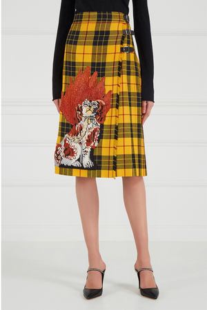 Шерстяная юбка-килт с вышивкой Gucci 47040258