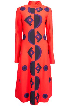 Трикотажное платье с орнаментом Marni ABMD0007Q0 FV658 JQR64 Красный купить с доставкой