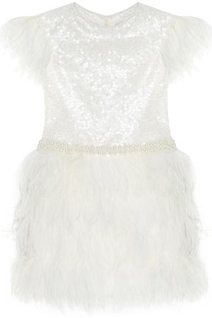 Белое платье с перьями White Princess Balloon and Butterfly 168368701