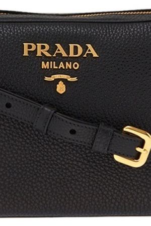 Черная кожаная сумка Prada 4068795 вариант 2