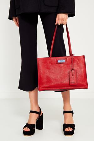 Красная сумка из кожи Etiquette Prada 4068852 купить с доставкой
