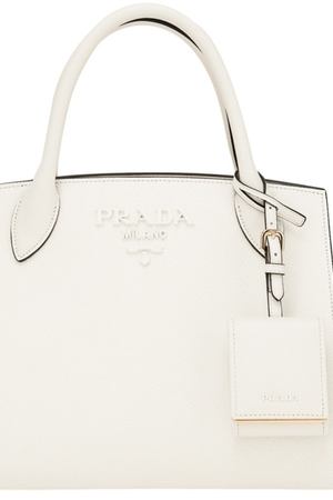 Белая кожаная сумка Monochrome Prada 4068870 купить с доставкой