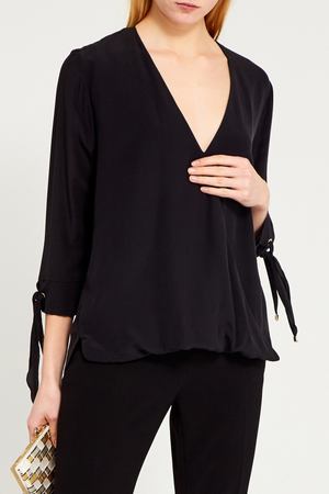 Шелковая блузка с драпировкой Elisabetta Franchi 173269741