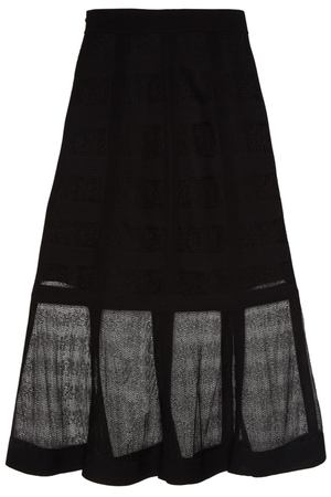 Шелковая юбка с прозрачным краем Alexander McQueen 38470157 вариант 2