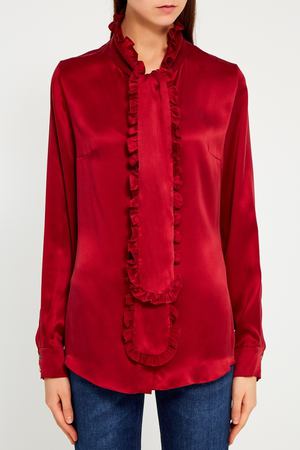 Красная шелковая блузка Ли-Лу 167771623