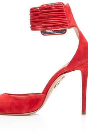 Красные замшевые туфли на шпильке Casablanca Pump 105 Aquazzura 97572011