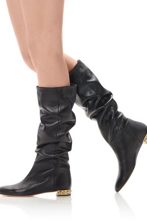 Черные кожаные сапоги Wyatt Boot Flat Aquazzura 97572015 вариант 2