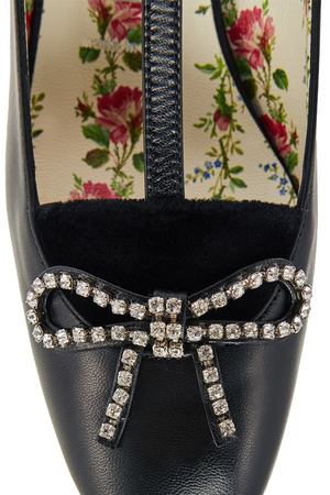 Кожаные туфли с кристаллами Gucci 47073549 вариант 2
