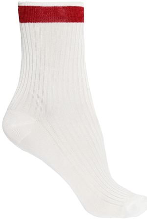 Белые носки с красной полосой Valentino 21073728 купить с доставкой