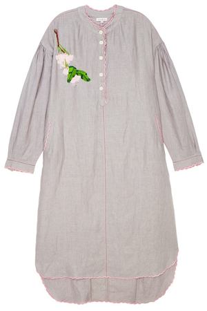 Льняное платье-рубашка с вышивкой Natasha Zinko 152973967 купить с доставкой