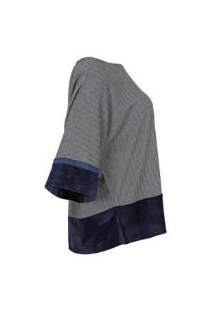 Блузка с круглым вырезом, рисунком ёлочка и широкими рукавами Mat fashion 69103