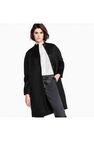 Пальто из драпа без воротника средней длины La Redoute Collections 60930 купить с доставкой