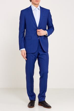 Синий костюм в полоску Canali 179375571 вариант 2