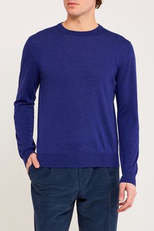 Синий кашемировый пуловер Canali 179375558