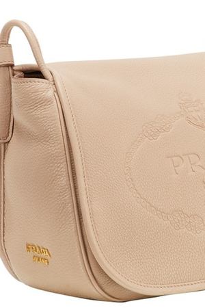 Бежевая сумка с тисненым логотипом Prada 4075837