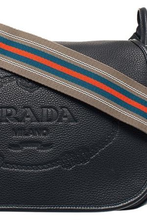Черная кожаная сумка с тисненым логотипом Prada 4075741
