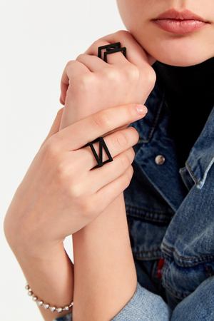 Черное кольцо Diagonal Belki Rings 213175648 вариант 2