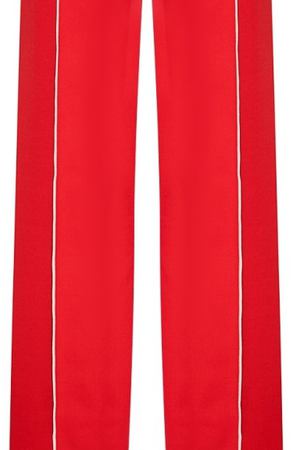 Красные хлопковые брюки с окантовками Valentino 21076673