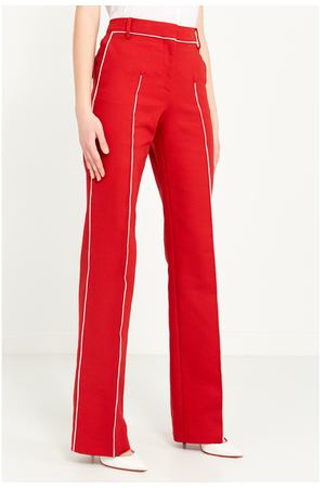 Красные хлопковые брюки с окантовками Valentino 21076673 вариант 3 купить с доставкой