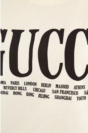 Хлопковая футболка с контрастным лого Gucci 47076663