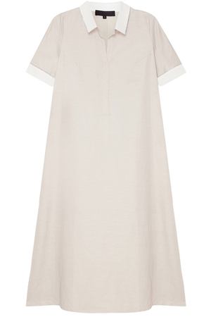 Серое платье с белыми деталями Tegin 85377842 вариант 2 купить с доставкой