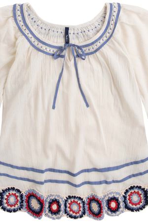 Блузка однотонная с круглым вырезом и короткими рукавами Pepe Jeans 68993 купить с доставкой