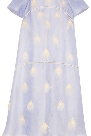 Шелковой платье Лиловое кружево с отделкой перьями Esve 100778568