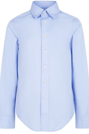 Голубая хлопковая рубашка Ralph Lauren 125279308