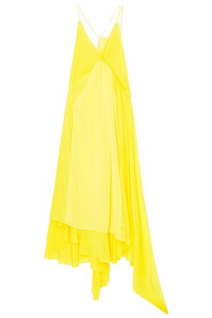 Желтое шелковое платье с кружевом Balenciaga 39779606 вариант 6