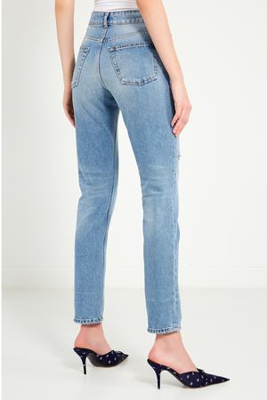 Голубые выбеленные джинсы с прорезью Balenciaga 39779598