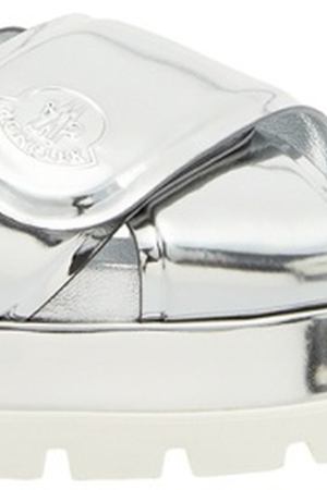 Серебристые ламинированные сандалии Moncler 3480679 купить с доставкой