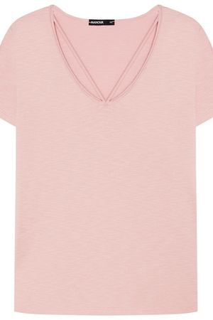 Розовая футболка из хлопка Manouk 207281486 купить с доставкой