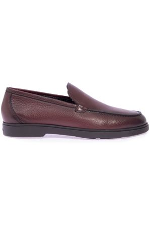 Кожаные лоферы с мехом Santoni MGYA15996 S56 Бордовый