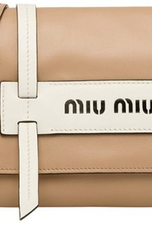 Бежевая кожаная сумка Grace Luxe Miu Miu 37582274