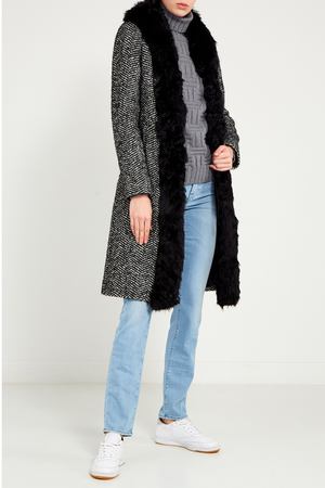 Пальто с меховой отделкой Dolce & Gabbana 59981937 вариант 2 купить с доставкой