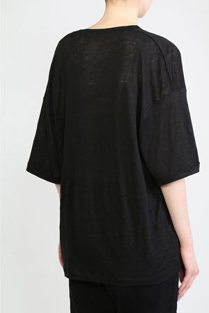 Льняная футболка  Balmain Balmain 138090 m003 noir Черный вариант 2 купить с доставкой