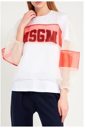 Топ с полупрозрачным верхом MSGM 29682008 купить с доставкой